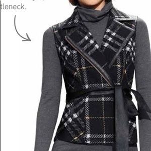 Warm Cabi Grid Vest Moto Tweed EUC Sz L